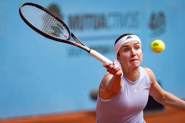 Mutua Madrid Open 2025 Elina Svitolina of Ukraine is in action against Moyuka Uchijima of Japan during their match at the Mutua Madrid Open 2025 tournament celebrated at La Caja Magica on April 30, 2025 in Madrid, Spain. Madrid La Caja Magica Madrid Spain Copyright: xAlbertoxGardinx AGardin_20250430_Mutua_Madrid_Open_1117