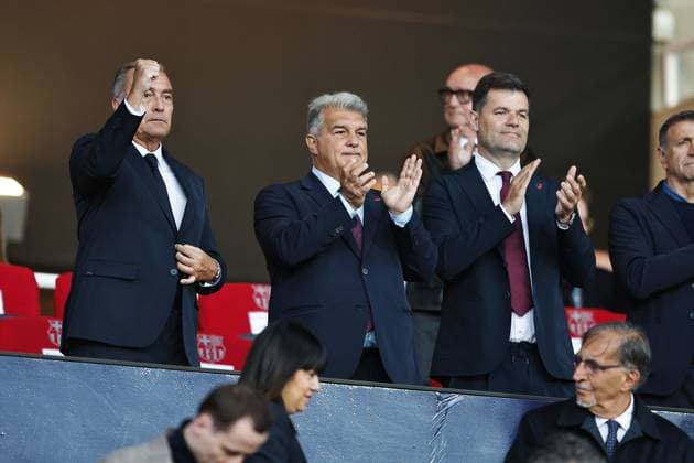 Joan Laporta (Barcelona), APRIL 30, 2025 - Football Soccer : UEFA Champions League Semi-finals 1st leg match between FC Barcelona, Barca 3-3 FC Internazionale Milano at the Estadi Olimpic Lluis Companys in Barcelona, Spain. Noxthirdxpartyxsales  (289171846)