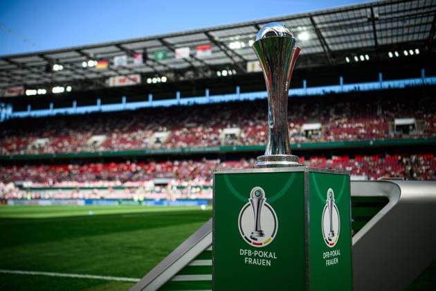 COLOGNE, GERMANY - 1 MAY, 2025: Trophy - The DFB-Pokal Frauen (Germany Women Cup) match FC Bayern Munich vs SV Werder Bremen at Rhein Energie Stadion.  Copyright: xx