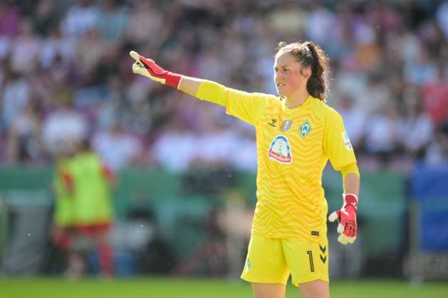 Fußball, DFB Pokal Frauen, 20250501, FC Bayern München - SV Werder Bremen. Im Bild Torhüterin Livia PENG (Bremen, 1). Köln Rhein-Energie Stadion Nordrhein-Westfalen Deutschland Copyright: Passion2Press MarkusxFischerx