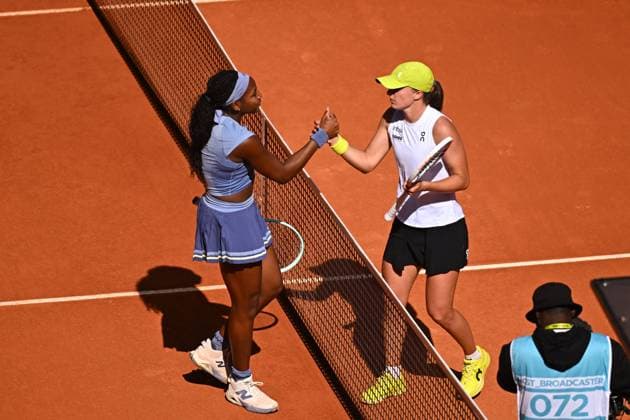 Mutua Madrid Open - Spain Coco Gauff (USA) during her semi final round match at the Mutua Madrid Open in Madrid , Spain, on Mayl, 1, 2025. Photo by Corinne Dubreuil ABACAPRESS.COM Madrid Spain  Copyright: xDubreuilxCorinne ABACAx