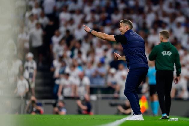 250501 Kjetil Knutsen, head coach of Bodo Glimt during the UEFA Europa League semi-final football match between Tottenham and Bodo Glimt on May 1, 2025 in London. Photo: Marius Simensen BILDBYRAN COP 238 MM0042 bbeng fotboll football soccer fotball uefa europa league semi-final semifinale bodo glimt tottenham tottenham hotspur fc spurs Copyright: MARIUSxSIMENSEN BB250501BB566