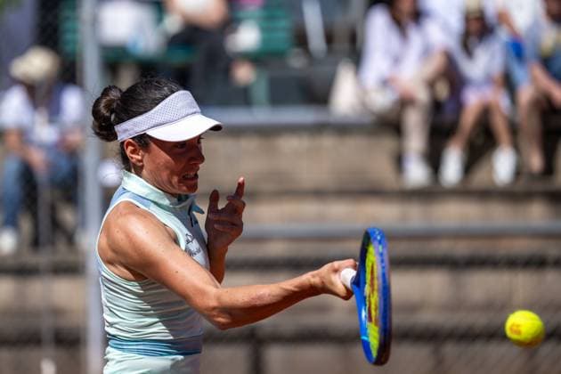 01.05.2025, GER, Frauen, ITF World Tennis Tour - Wiesbaden Tennis Open - Runde der letzten 16 - Einzel Miriam Bianca Bulgaru (ROU) während des Spiels. Wiesbaden-Nordenstadt T2 Sports Health Club Hessen Deutschland