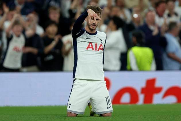 Tottenham Hotspur v FK Bodo Glimt - UEFA Europa League 2024 25 Semi Final First Leg James Maddison of Tottenham Hotspur celebrates 2nd goal during the UEFA Europa League 2024 25 Quarter Final Second Leg match between Tottenham Hotspur and FK Bodo Glimt at Tottenham Hotspur Stadium on May 1, 2025 in London, England. London Tottenham Hotspur Stadium England United Kingdom Copyright: xNigelxFrench Sportsphoto APLx 14126093