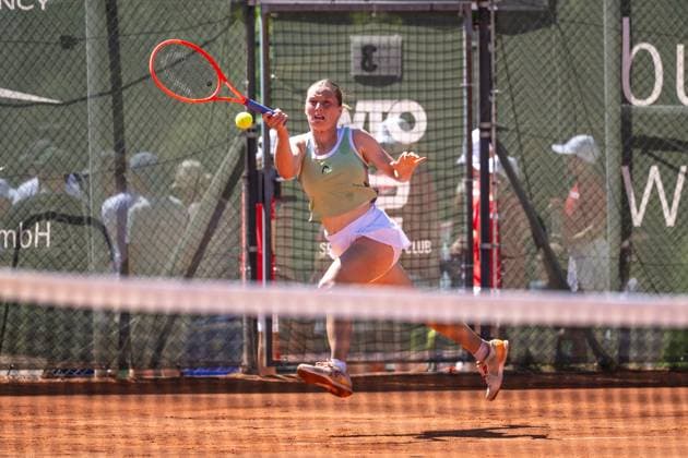 01.05.2025, GER, Frauen, ITF World Tennis Tour - Wiesbaden Tennis Open - Runde der letzten 16 - Einzel Anna Siskova (CZE) während des Spiels. Wiesbaden-Nordenstadt T2 Sports Health Club Hessen Deutschland