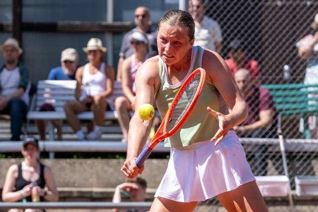 01.05.2025, GER, Frauen, ITF World Tennis Tour - Wiesbaden Tennis Open - Runde der letzten 16 - Einzel Anna Siskova (CZE) während des Spiels. Wiesbaden-Nordenstadt T2 Sports Health Club Hessen Deutschland