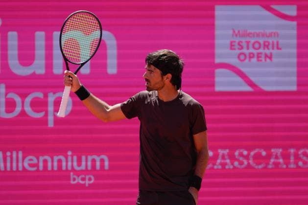 May 1, 2025, Estoril, Portugal: Gastao Elias reacts during the round of 16 of Millennium Estoril Open Challenger 175 tennis tournament at the Clube de Tenis do Estoril. Final score: Gastao Elias 1: 2 Nicolas Jarry. Estoril Portugal - ZUMAs197 20250501_aaa_s197_123 Copyright: xBrunoxdexCarvalhox