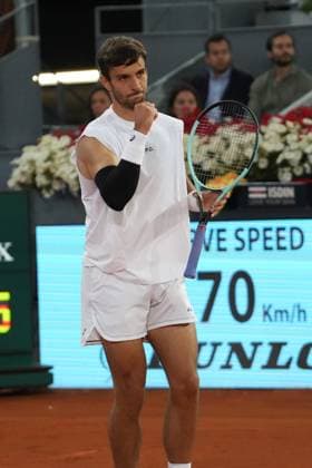 TENNIS - MUTUA MADRID OPEN 2025 Laurent Lairys MAXPPP - Lorenzo Musetti of Italia during the Mutua Madrid Open 2025, ATP, Tennis Herren Masters 1000 and WTA, Tennis Damen 1000, tennis tournament on 01 May 2025 at Caja Magica in Madrid, Spain - Photo Laurent Lairys MAXPPP Madrid Spain  Copyright: xMAXPPPxLaurentxLairysx LLR202505018787 LLR202505018787