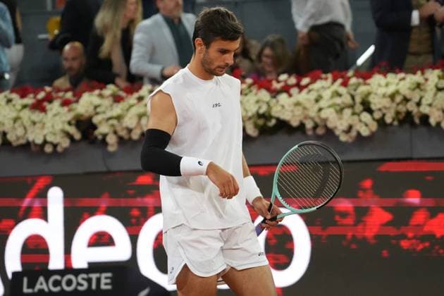 TENNIS - MUTUA MADRID OPEN 2025 Laurent Lairys MAXPPP - Lorenzo Musetti of Italia during the Mutua Madrid Open 2025, ATP, Tennis Herren Masters 1000 and WTA, Tennis Damen 1000, tennis tournament on 01 May 2025 at Caja Magica in Madrid, Spain - Photo Laurent Lairys MAXPPP Madrid Spain  Copyright: xMAXPPPxLaurentxLairysx LLR202505018792 LLR202505018792