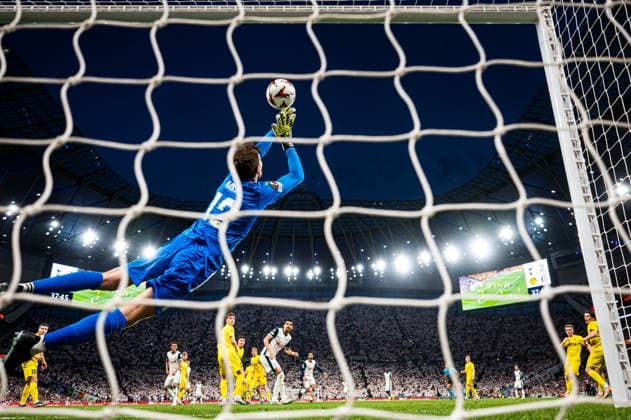 250501 Nikita Haikin of Bodo Glimt during the UEFA Europa League semi-final football match between Tottenham and Bodo Glimt on May 1, 2025 in London. Photo: Marius Simensen BILDBYRAN COP 238 MM0042 bbeng bodo glimt football fotball fotboll semi-final semifinale soccer spurs tottenham tottenham hotspur fc uefa europa league Copyright: MARIUSxSIMENSEN BB250501BB970