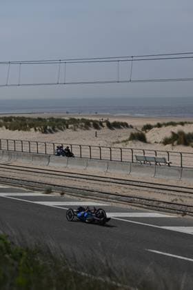 Large view of the time trials at the UCI Para-Cycling Road World Cup event, Thursday 01 May 2025, in Oostende. The UCI Para-Cycling Road World Cup takes place from 01 to 04 May in Oostende and Brugge. LUCxCLAESSEN  x122390520x