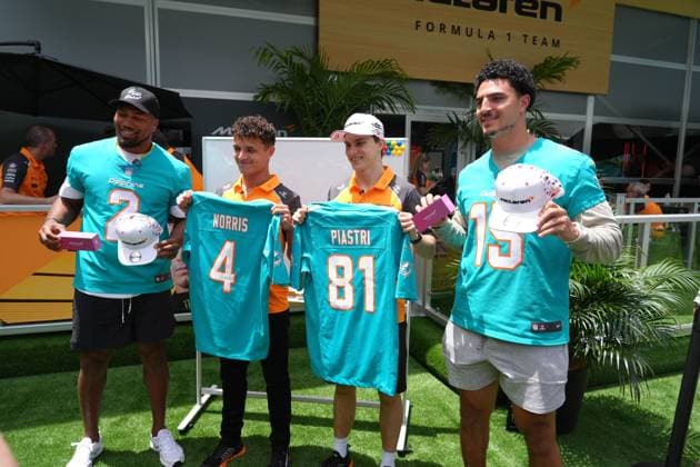 Formula 1 Crypto.com Miami Grand Prix 2025 01.05.2025, Miami International Autodrome, Miami, Formula 1 Crypto.com Miami Grand Prix 2025 ,im Bild Lando Norris (GBR), McLaren F1 Team, Oscar Piastri (AUS)