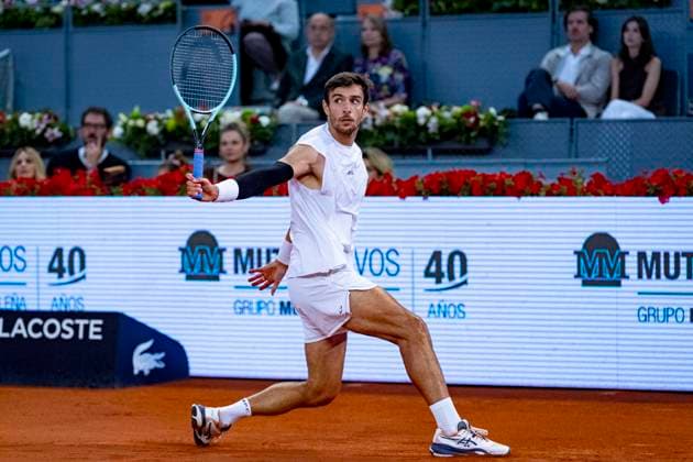 Mutua Madrid Open 2025 Lorenzo Musetti of Italy is in action against Gabriel Diallo of Canada during the Men s Singles Quarter-Final match at the Mutua Madrid Open 2025 tournament celebrated at La Caja Magica on May 01, 2025 in Madrid, Spain. Madrid La Caja Magica Madrid Spain Copyright: xAlbertoxGardinx AGardin_20250501_Mutua_Madrid_Open_0843