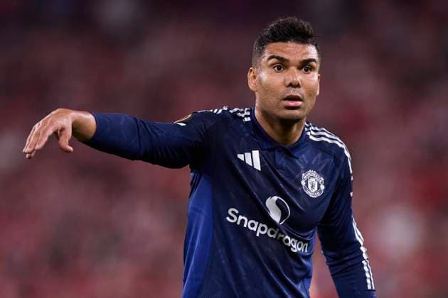 Athletic Club v Manchester United, ManU - UEFA Europa League 2024 25 Semi Final First Leg Carlos Henrique Francisco Casemiro of Manchester United reacts during the UEFA Europa League 2024 25 Semi Final First Leg match between Athletic Club and Manchester United at San Mames on May 1, 2025, in Bilbao, Spain. Bilbao San Mames Basque Country Spain RL_ATHvMUTD_EL_000138 Copyright: xRicardoxLarreinax