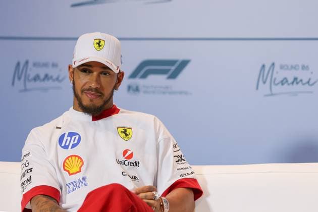 Sport Bilder des Tages 44 Lewis Hamilton (GBR) Scuderia Ferrari HP (ITA) SF25 Ferrari during the 2025 Formula One Miami Grand Prix, 6th round of the 2025 Formula 1 World Championship, WM, Weltmeisterschaft taking place from May 2 to 3, 2025 on Miami International Autodrome, in Miami (USA). (Photo by Philippe Nanchino Eurasia Images) Miami Miami International Autodrome Florida United States of America
