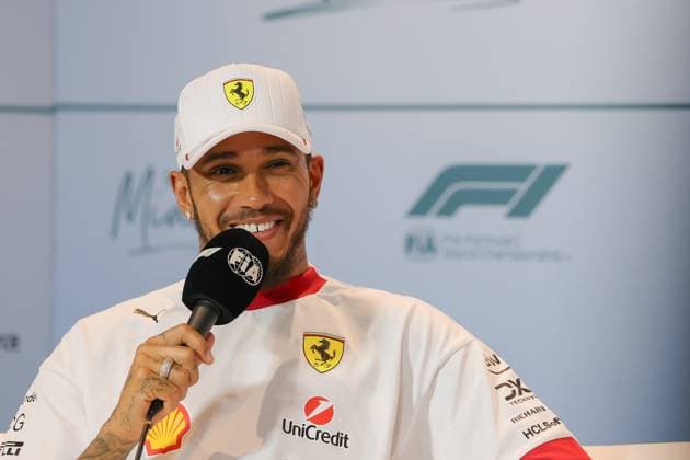 44 Lewis Hamilton (GBR) Scuderia Ferrari HP (ITA) SF25 Ferrari during the 2025 Formula One Miami Grand Prix, 6th round of the 2025 Formula 1 World Championship, WM, Weltmeisterschaft taking place from May 2 to 3, 2025 on Miami International Autodrome, in Miami (USA). (Photo by Philippe Nanchino Eurasia Images) Miami Miami International Autodrome Florida United States of America