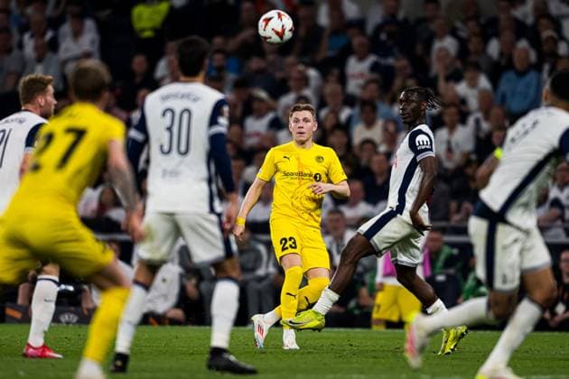 250501 Jens Petter Hauge of Bodo Glimt during the UEFA Europa League semi-final football match between Tottenham and Bodo Glimt on May 1, 2025 in London. Photo: Marius Simensen BILDBYRAN COP 238 MM0042 bbeng bodo glimt football fotball fotboll semi-final semifinale soccer spurs tottenham tottenham hotspur fc uefa europa league Copyright: MARIUSxSIMENSEN BB250501ZM003