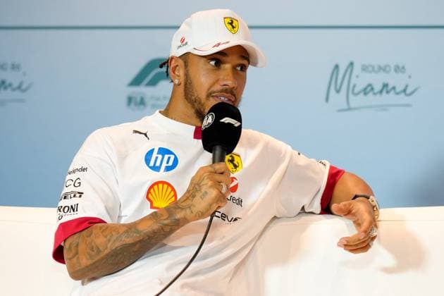 Formula 1 - Miami Grand Prix 2025 - press conference, PK, Pressekonferenz Lewis Hamilton (GBR), Ferarri, 44, press conference during Press Conference of Formula 1, Crypto.com Miami Grand Prix 2025. Miami, France on May 2, 2025. Photo by IPA ABACAPRESS.COM Miami United States  Copyright: xIPAxSport ABACAx