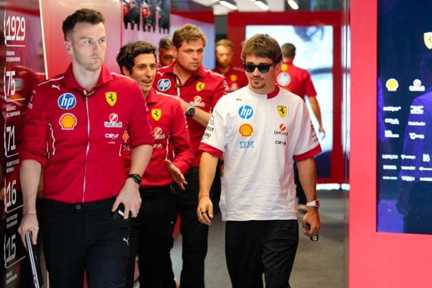 MOTORI - Formula 1 - Crypto.com Miami Grand Prix 2025 - press conference, PK, Pressekonferenz Charles Leclerc (MON), Ferarri, 16 (right) Miami  Copyright: xIPAxSport ABACAx