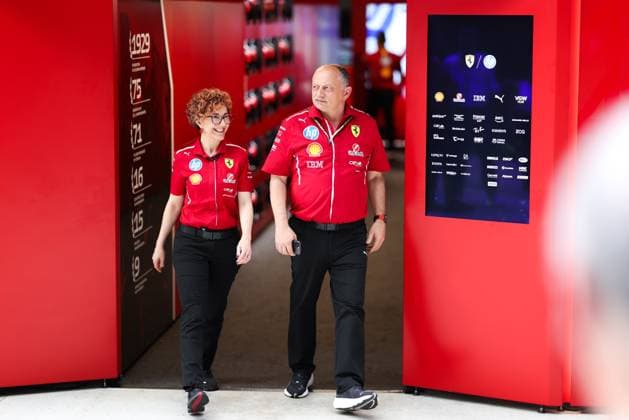 F1 Grand Prix Of Miami - Media Day Paddock And Hospitality Suites Frederic Vasseur emerges from the Ferrari garage at the Miami International Autodrome in Miami, Florida, on May 1, 2025, ahead of the Formula 1 Crypto.com Miami Grand Prix. Miami, Florida United States  Copyright: xReginaldxMathalonex originalFilename:mathalone-notitle250501_npPyA.jpg