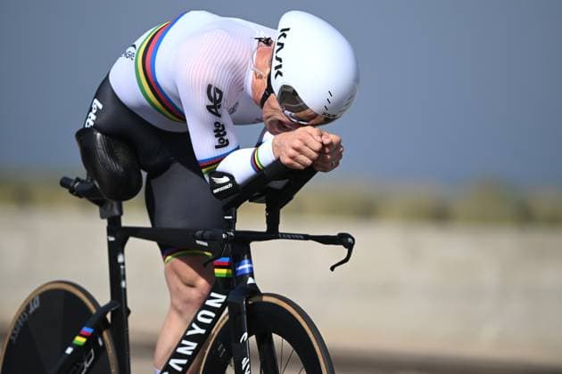 VROMANT Ewoud pictured in action during the time trials at the UCI Para-Cycling Road World Cup event, Thursday 01 May 2025, in Oostende. The UCI Para-Cycling Road World Cup takes place from 01 to 04 May in Oostende and Brugge. LUCxCLAESSEN  x122424886x