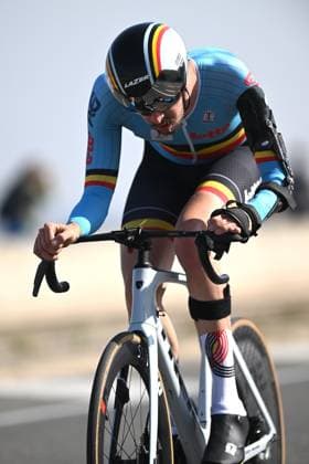 VANLATHEM Lennert pictured in action during the time trials at the UCI Para-Cycling Road World Cup event, Thursday 01 May 2025, in Oostende. The UCI Para-Cycling Road World Cup takes place from 01 to 04 May in Oostende and Brugge. LUCxCLAESSEN  x122424947x