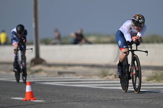pictured in action during the time trials at the UCI Para-Cycling Road World Cup event, Thursday 01 May 2025, in Oostende. The UCI Para-Cycling Road World Cup takes place from 01 to 04 May in Oostende and Brugge. LUCxCLAESSEN  x122425020x