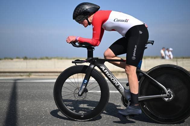 Unidentified cyclist pictured at the time trials at the UCI Para-Cycling Road World Cup event, Friday 02 May 2025, in Oostende. The UCI Para-Cycling Road World Cup takes place from 01 to 04 May in Oostende and Brugge. LUCxCLAESSEN  x122434984x