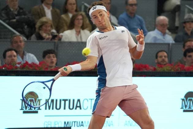 TENNIS - MUTUA MADRID OPEN 2025 Laurent Lairys MAXPPP - Casper Ruud of Norway during the Mutua Madrid Open 2025, ATP, Tennis Herren Masters 1000 and WTA, Tennis Damen 1000, tennis tournament on 02May 2025 at Caja Magica in Madrid, Spain - Photo Laurent Lairys MAXPPP Madrid Spain  Copyright: xMAXPPPxLaurentxLairysx LLR202505020357 LLR202505020357