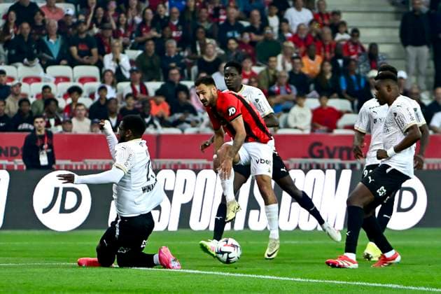 FOOTBALL : OGC Nice vs SR Reims - ligue 1 - 2 5 25 Nice™s forward 24 Gaetan Laborde - French L1 football match between OGC NICE and STADE DE REIMS (SR) at Allianz Riviera Stadium of Nice, south France, on May 2, 2025. NICEFrance  Copyright: xfredxDIDES psnewzx
