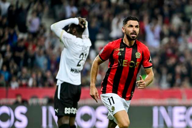 FOOTBALL : OGC Nice vs SR Reims - ligue 1 - 2 5 25 Nice™s midfielder 11 Morgan Sanson reacts after goal - French L1 football match between OGC NICE and STADE DE REIMS (SR) at Allianz Riviera Stadium of Nice, south France, on May 2, 2025. NICEFrance  Copyright: xfredxDIDES psnewzx