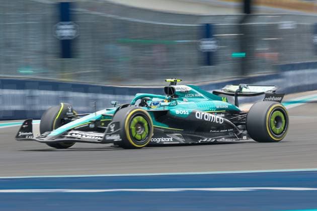 Fernando Alonso (Aston Martin Aramco), Grosser Preis von Miami, Motorsport, Herren, Formel 1, Freies Training, 02.05.2025 Miami Florida USA