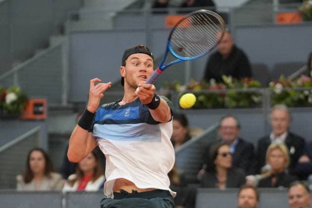 TENNIS - MUTUA MADRID OPEN 2025 Jack Draper of Grande-Bretagne during the Mutua Madrid Open 2025, ATP, Tennis Herren Masters 1000 and WTA, Tennis Damen 1000, tennis tournament on 02May 2025 at Caja Magica in Madrid, Spain - Photo Laurent Lairys PSNEWZ MadridSpain  Copyright: xLaurentxLairysx