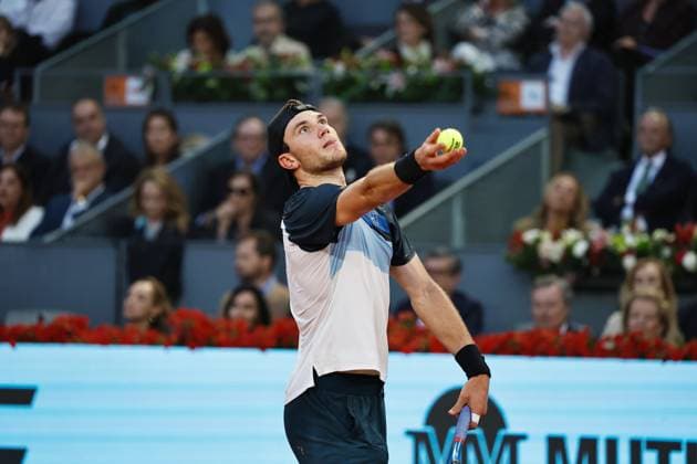 Jack Draper (GBR), MAY 2, 2025 - Tennis : Jack Draper during singles Semi-final match against Lorenzo Musetti on the ATP, Tennis Herren tour Masters 1000 tournaments Mutua Madrid Open tennis tournament at the Caja Magica in Madrid, Spain. Noxthirdxpartyxsales  (289333022)