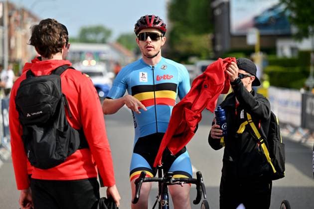 MT2 Belgium s Tim Celen pictured at the start of the road races at the UCI Para-Cycling Road World Cup event, Saturday 03 May 2025, in Brugge. The UCI Para-Cycling Road World Cup takes place from 01 to 04 May in Oostende and Brugge. LUCxCLAESSEN  x122506488x