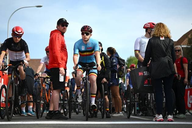 MT2 Belgium s Tim Celen pictured ahead of the road races at the UCI Para-Cycling Road World Cup event, Saturday 03 May 2025, in Brugge. The UCI Para-Cycling Road World Cup takes place from 01 to 04 May in Oostende and Brugge. LUCxCLAESSEN  x122506559x