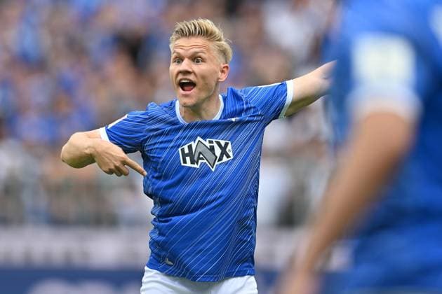 Fussball I Herren I Saison 2024-2025 I 2. Bundesliga I 32. Spieltag I SV Darmstadt 98 - Hamburger SV I 03.05.2025 Andreas Müller (16, SV Darmstadt 98) Emotionen Darmstadt Böllenfalltor Hessen Deutschland