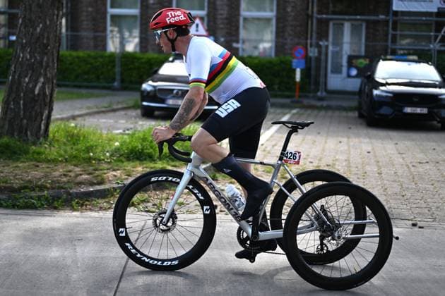 MT2 United States Dennis Connors pictured in action during the road races at the UCI Para-Cycling Road World Cup event, Saturday 03 May 2025, in Brugge. The UCI Para-Cycling Road World Cup takes place from 01 to 04 May in Oostende and Brugge. LUCxCLAESSEN  x122525821x
