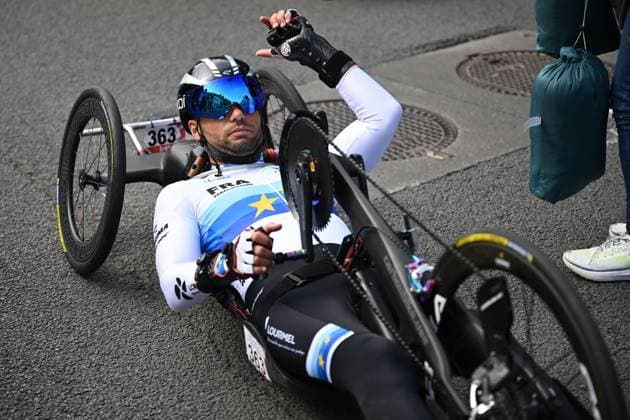 MH1 Spain s Alejandro Gaston Arceiz pictured in action during during the road races at the UCI Para-Cycling Road World Cup event, Saturday 03 May 2025, in Brugge. The UCI Para-Cycling Road World Cup takes place from 01 to 04 May in Oostende and Brugge. LUCxCLAESSEN  x122525837x