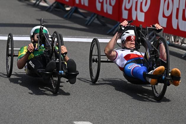 The road races at the UCI Para-Cycling Road World Cup event, Saturday 03 May 2025, in Brugge. The UCI Para-Cycling Road World Cup takes place from 01 to 04 May in Oostende and Brugge. LUCxCLAESSEN  x122525960x