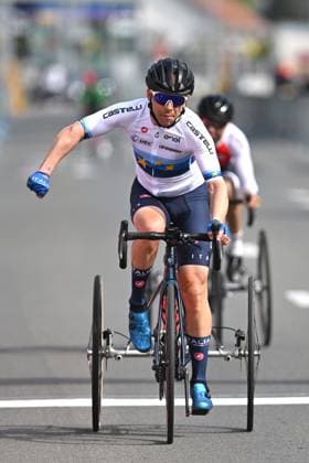 MT1 Italy s Giorgio Farroni pictured as he wins the MT1 race at the road races at the UCI Para-Cycling Road World Cup event, Saturday 03 May 2025, in Brugge. The UCI Para-Cycling Road World Cup takes place from 01 to 04 May in Oostende and Brugge. LUCxCLAESSEN  x122529221x