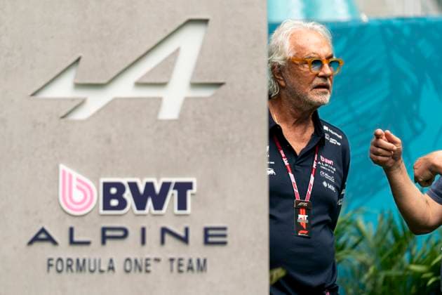Alpine F1 team executive advisor Flavio Briatore is seen in the paddock during the Formula One Miami Grand Prix at the Miami International Autodrome in Miami Gardens, Florida on Saturday, May 3, 2025.  MIA2025050317 GREGxNASH