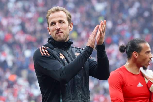 Sport Themen der Woche KW18 Sport Bilder des Tages Harry Kane (FC Bayern Muenchen) jubelt, Bundesliga, RB Leipzig v FC Bayern München, Red Bull Arena am 03. May 2025 in Leipzig, Deutschland. (Foto von Marco Steinbrenner DeFodi Images) Harry Kane (FC Bayern Muenchen) cheers, Bundesliga, RB Leipzig v FC Bayern München, Red Bull Arena, May 3, 2025 in Leipzig, Germany. (Photo by Marco Steinbrenner DeFodi Images) DFL regulations prohibit any use of photographs as image sequences and or quasi-video. *** Harry Kane FC Bayern Muenchen cheers, Bundesliga, RB Leipzig v FC Bayern München, Red Bull Arena on 03 May 2025 in Leipzig, Germany Photo by Marco Steinbrenner DeFodi Images Harry Kane FC Bayern Muenchen cheers, Bundesliga, RB Leipzig v FC Bayern München, Red Bull Arena, May 3, 2025 in Leipzig, Germany Photo by Marco Steinbrenner DeFodi Images DFL regulations prohibit any use of photographs as image sequences and or quasi video