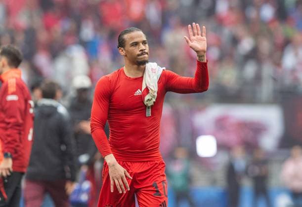 Fussball, Herren, 1. Bundesliga, Saison 2024 25 (32. Spieltag), RB Leipzig - FC Bayern München, Leroy Sane (FC Bayern) nach Abpfiff, 03.05.2025, Copyright: xSebastianxRäppold MatthiasxKochx