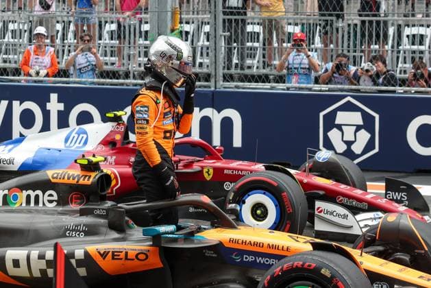Winner beim Sprint, Lando Norris (McLaren Formula 1 Team), Grosser Preis von Miami, Motorsport, Herren, Formel 1, Sprint, 03.05.2025 Miami Florida USA