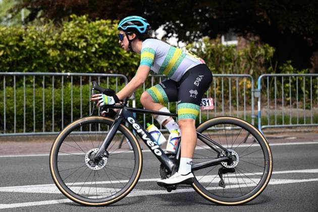 WC3 Australia Paige Greco pictured in action during the road races at the UCI Para-Cycling Road World Cup event, Sunday 04 May 2025, in Brugge. The UCI Para-Cycling Road World Cup takes place from 01 to 04 May in Oostende and Brugge. LUCxCLAESSEN  x122642154x