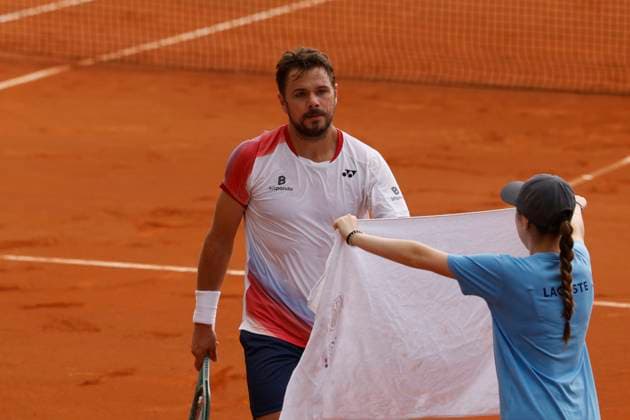Open d Aix en Provence PHOTOPQR LA PROVENCE Stephane DUCLET ; Aix-en-Provence ; 04 05 2025 ; Open d Aix en Provence Crédit Agricole. Finale entre Stan Wawrinka (short bleu) et Borna Coric (short blanc). Tennis ATP, Tennis Herren Challenger Aix-en-Provence 2025