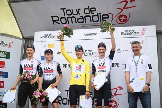 04-05-2025 Tour De Romandie; Tappa 05 Geneve; 2025, Uae Team Emirates - Xrg; Almeida, Joao; Guidi, Fabrizio; Geneve; 