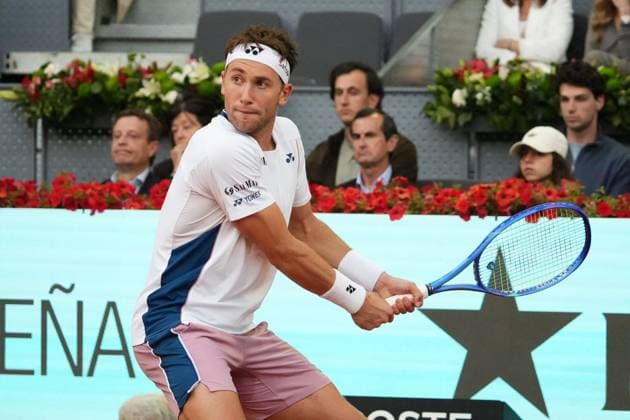 Tennis player Casperd Ruud vs Jack Draper during Final the Madrid 2025 Masters Series in Madrid on 05 MAY 2025. Cordon Press 