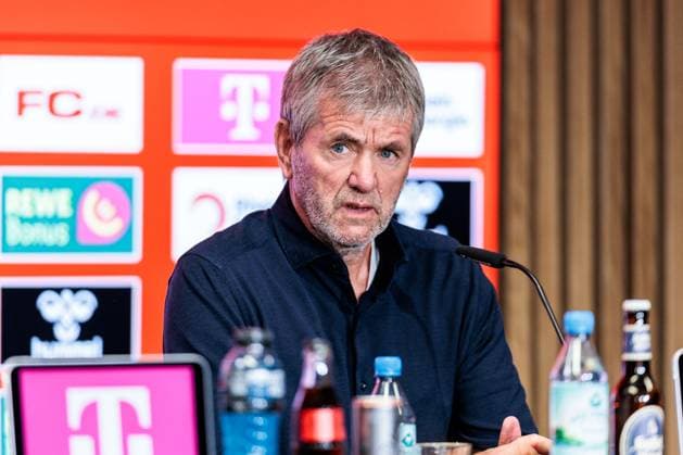1. FC Köln Pressekonferenz Vorstellung Friedhelm Funkel; 05.05.2025 Friedhelm Funkel (Cheftrainer, Trainer 1. FC Köln) Pressekonferenz 1. FC Köln Vorstellung Friedhelm Funkel als neuer Cheftrainer; Geissbockheim, 05.05.2025